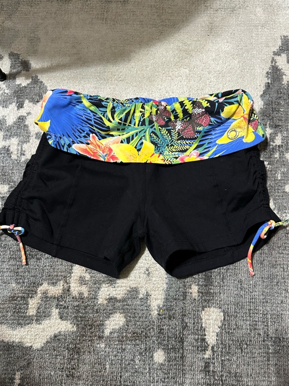 Bluefish Life is Movement Shorts Brazil Medium with Tropical Fold-Over Waistband